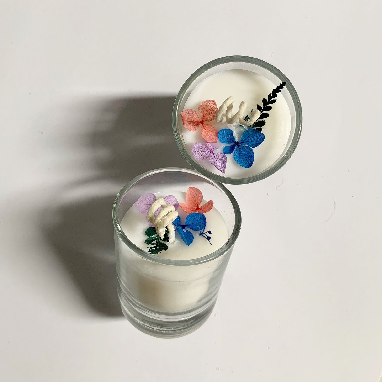 Glass Flowery Candle