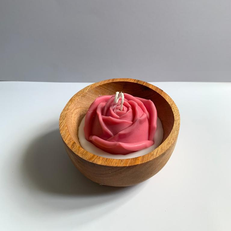 Wooden Bowl Candle